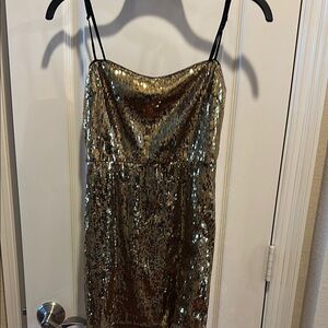 Urban Outfitters Gold Sequin Mini Dress